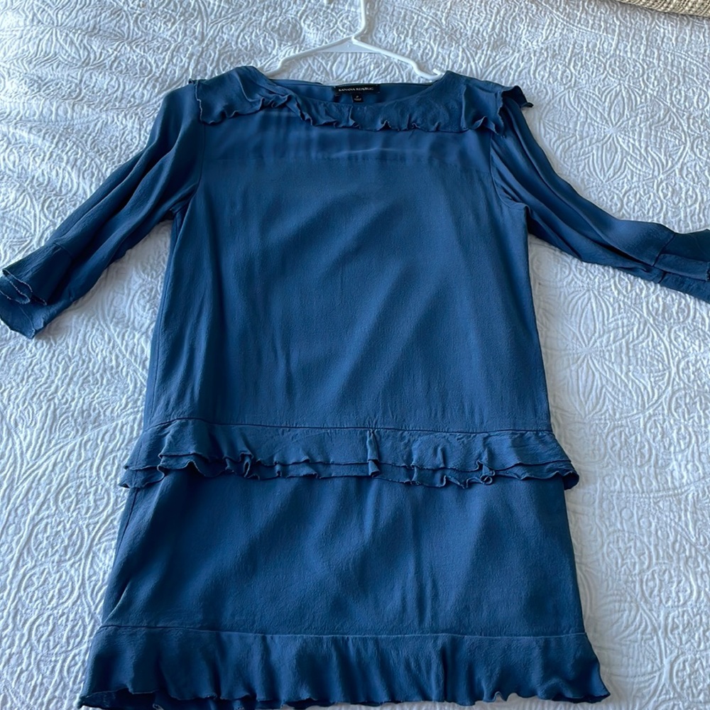 Banana Republic Blue Ruffle Dress